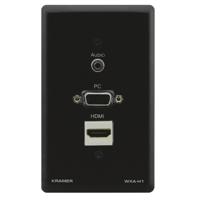 

Kramer Electronics WXA-H 15-Pin HD (F), HDMI (F) & 3.5mm (F) Stereo Audio Passive Wall Plate, Black