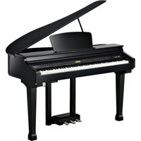 

Kurzweil Home KAG100 88-Key Fully Weighted Digital Mini Size Baby Grand Piano with 200 Factory Presets, Ebony Polish