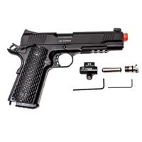 

Laser Ammo Recoil Enabled Training Pistol Sig Sauer 1911 Airgun with Spider Adapter & Red Visible Vibration Activated SureStrike Laser