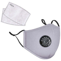

LANDOU Reusable Fabric Face Mask with PM2.5 Filters & External Valve (Adults, Gray)