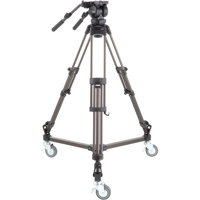 

Libec LX10 Studio - Professional 2-Stage Aluminum Tripod System with RT-50 Tripod, DL-3B Dolly, and Dual Pan Pandles, Supports 35 lbs