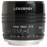 

Lensbaby Velvet 56, 56mm f/1.6 Macro Lens for Canon EF - Traditional Black Finish
