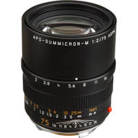 

Leica 75mm f/2.0 APO-SUMMICRON-M Aspherical, Manual Focus (6-Bit Coded) Lens for M System - Black - U.S.A. Warranty