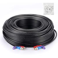 

Loocam 300' All-In-One Mini RG59 BNC Video & Power Extension Cable for HD CCTV Security Camera, Black