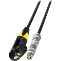 

Laird 7' Right Angle 4-Pin XLR Female to Lemo 3-Pin Split-Gender Power Cable for AJA KiPro Series Recorders