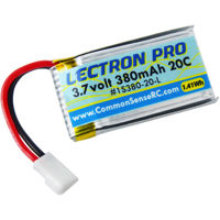 

COMMON SENSE RC Lectron Pro 3.7V 380mAh 20C Lithium Polymer Battery with Walkera Connector for Hubsan X4 Quadcopter