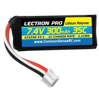 

COMMON SENSE RC Lectron Pro 7.4V 300mAh 35C Lithium Polymer Battery with UMX Connector for UMX Timber, Beast, Carbon Cub, Blade 130X & mCP X BL