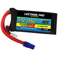 

COMMON SENSE RC Lectron Pro 11.1V 1350mAh 80C Lithium Polymer Battery with EC3 Connector for FPV Racers