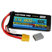 

COMMON SENSE RC Lectron Pro 11.1V 1800mAh 50C Lithium Polymer Battery with XT60 Connector + CSRC Adapter for XT60 Batteries to Popular RC Vehicles