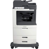 

Lexmark MX810dpe B&W Laser Multifunction Printer, Staple-Hole Punch, 55 ppm, 1200 Pages Standard - Print, Copy, Scan, Fax
