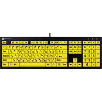 

LogicKeyboard XL Print NERO PC Slimline Large Print Hebrew/American English Keyboard, Black On Yellow