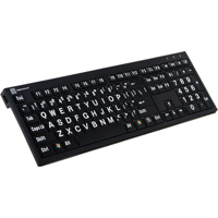 

LogicKeyboard X-Large Print NERO PC Slim Line American English Keyboard, White on Black