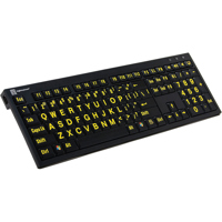 

LogicKeyboard X-Large Print NERO PC Slim Line American English Keyboard, Yellow on Black