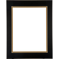 

Logan Graphics Palettes Collection 12x16" Double Rectangle PreCut Mat with 8.5x11.5" Opening, Smooth Black/Olde Gold