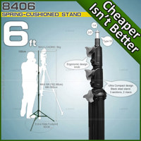 

Linco 6 Foot Photo Video Spring-Cushioned Steel Light Stand, Black