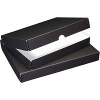 

Lineco 9x12" Clamshell Folio Storage Box, 1.75" Deep, Metal Edge Archival Boxboard, Removable Lid, Color: Black