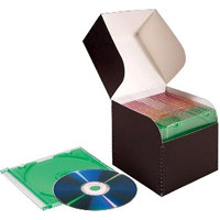 

Lineco CD/DVD Storage Box, Holds 28 Slim Jewel Cases, Flip Top, Color: Black