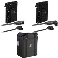 

Litepanels 2 Pack Gold-Mount Battery Bracket with P-Tap to 3-Pin XLR Cable for Astra 1x1 LED Panel, by Anton Bauer - With Litepanels Transport Case for 2x Astra 1x1 LED Light