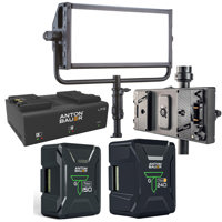 

Litepanels Gemini 2x1 Soft RGBWW LED Panel with Integrated Power Supply, Standard Yoke & US Power Cable - Bundle With Litepanels Gold-Mount Dual Battery Bracket, AB Titon 150 14.4V 156Wh Gold Mount Li-Ion Battery, AB Titon SL 240 14.4V 238Wh Li-Ion Gold M