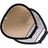 

Lastolite 18" Mini Tri Grip Collapsable Triangular Reflector, Sunfire / Silver, with Built-in Holder.