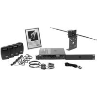 

Listen Technologies LS-48-216 Listen Premiere Level II Stationary RF System, LT-800-216 Transmitter, 4x LR-400-216 Receiver, LA-326 Universal Rack, 216 MHz