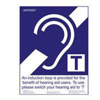 

Listen Technologies T' Logo Installed Adhesive Sign, Small, 5.8x4.1"