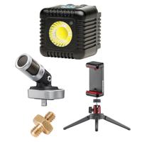 

Lume Cube Single LED Light, Bundle with Shure MOTIV MV88 Condenser Mic for iOS, FotoPro UFO 2 Flex Pod, and Smartphone Clamp