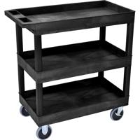 

Luxor EC111HD 3 Shelves High Capacity Tub Cart, 500lbs Capacity, Black