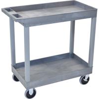 

Luxor EC11HD Two Shelves Utility Cart, 500lbs Load Capacity, Plastic Shelves, Gray