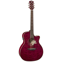 

Luna Flora Lotus Semi-Acoustic Guitar, Rosewood Fretboard, Trans Shiraz