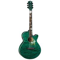 

Luna Flora Moonflower Folk Semi-Acoustic Guitar, Ebony Fretboard, Trans Mallard