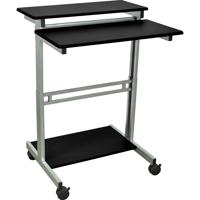 

Luxor 31.5" Wide Adjustable Height Stand-Up Workstation Desk, Four 3" Casters, Black