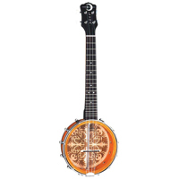 

Luna Uke Concert Banjolele 8" Ulu Design Acoustic Ukulele, 21 Frets, C Shape Neck, Rosewood Fingerboard, Tobacco Burst