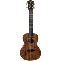 

Luna Uke Concert Solid Mahogany Acoustic Ukulele, 20 Frets, C Shape Neck, Rosewood Fingerboard, Satin Natural, Etched Fish