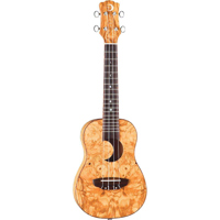 

Luna Uke Concert Crescent Acoustic Ukulele, 18 Frets, C Shape Neck, Walnut Fingerboard, Satin Natural, Olive Ash Burl