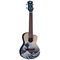 

Luna Uke Great Wave Concert Acoustic Ukulele with Gig Bag, 20 Frets, C Shape Neck, Rosewood Fretboard, Great Wave Graphic