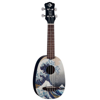 

Luna Uke Great Wave Soprano Acoustic Ukulele with Gig Bag, 15 Frets, C Shape Neck, Rosewood Fingerboard, Great Wave Graphic