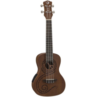 

Luna Uke Maluhia Peace Concert Semi Acoustic Ukulele with Preamplifier & Bag, 20 Frets, C Shape Neck, Rosewood Fretboard, Satin Natural