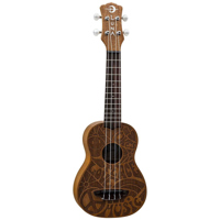 

Luna Uke Mah Soprano Etched 60s Design Acoustic Ukulele, 12 Frets, C Shape Neck, Rosewood Fingerboard, Satin Natural