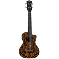 

Luna Uke Tribal Concert CAW Mah Semi Acoustic Ukulele with Preamplifier, 19 Frets, C Shape Neck, Rosewood Fretboard, Satin Natural