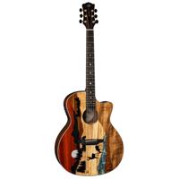 

Luna Vista Deer Tropical Wood Semi-Acoustic Guitar with Case, Ebony Fretboard, Gloss Natural