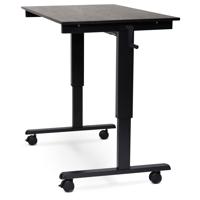 

Luxor 48" Crank Adjustable Height Standing Desk, Black Oak Desk, Black Frame