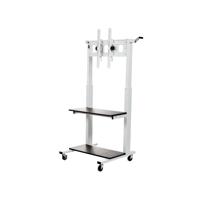 

Luxor CLCD Crank Adjustable Flat Panel TV Cart, 110lbs TV Mount and 33lbs Shelves Capacity