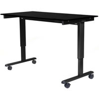 

Luxor 60" 3-Stage Dual-Motor Electric Adjustable Height Standing Desk, Black Oak Desk, Black Frame