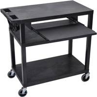 

Luxor EA34LE 34" Fixed Height Presentation Cart with 3x Sheves and Pullout Shelf, 300lbs Capacity