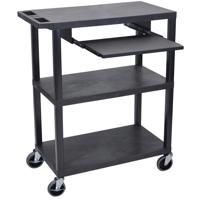 

Luxor EA42LE 42" Fixed-Height Presentation Cart with 3x Shelves and Pullout Shelf, 300lbs Capacity