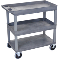 

Luxor EC112 32x18" Cart with 2x Tubs, 1x Bottom Flat Shelf and HD Casters, 500lbs Capacity, Gray