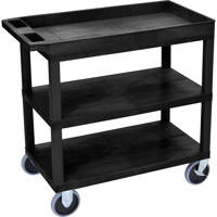 

Luxor EC122 32x18" Cart with 2x Flat and 1x Tub Shelves, 400lbs Capacity, Black