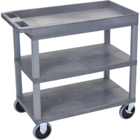

Luxor EC122 32x18 Cart with 2x Flat, 1x Tub Shelves and HD Caster, 500lbs Capacity, Gray