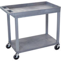 

Luxor EC12 32x18" Cart with 1x Tubs and 1x Flat Shelf, 400lbs Capacity, Gray